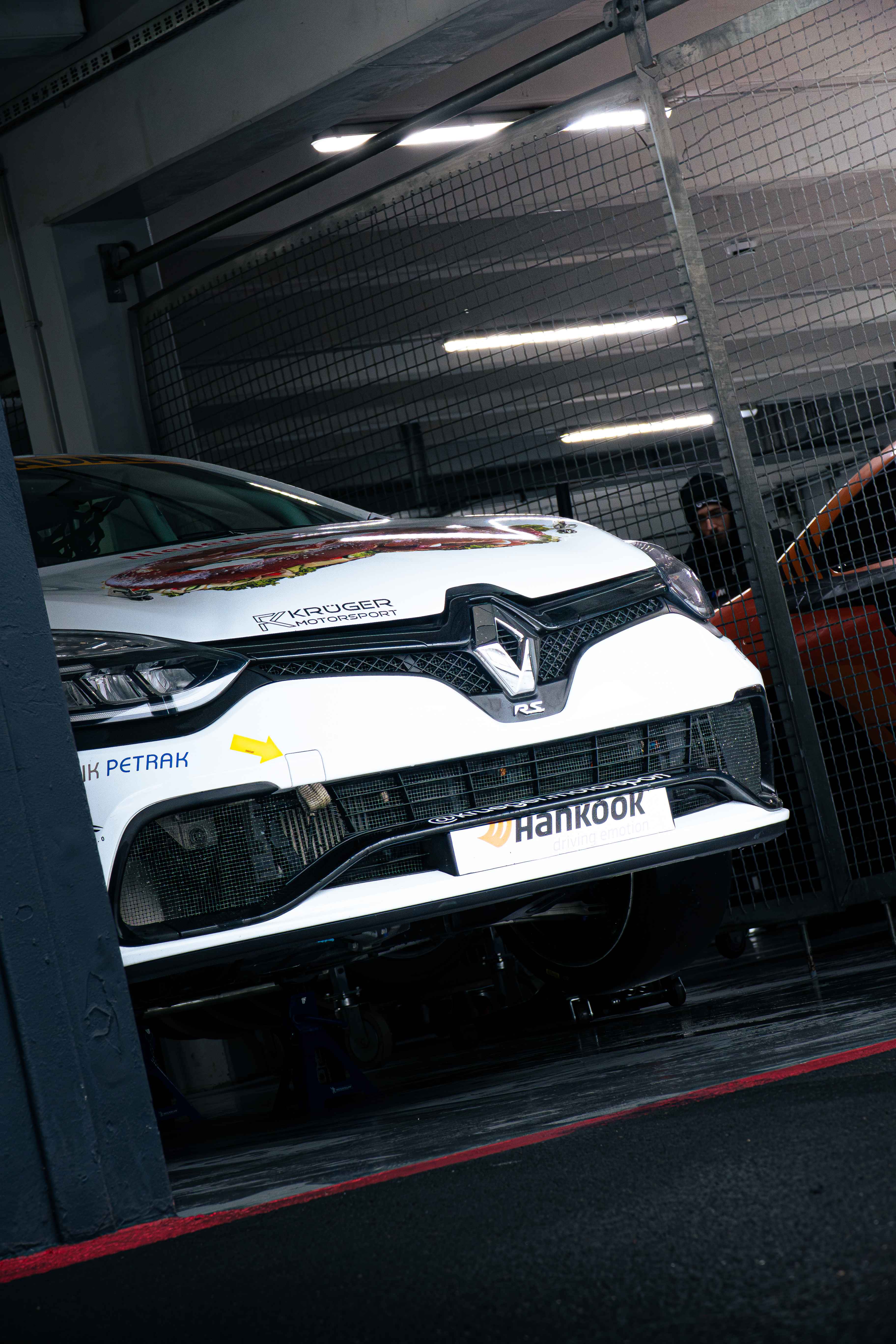 Race car prepared in the garage