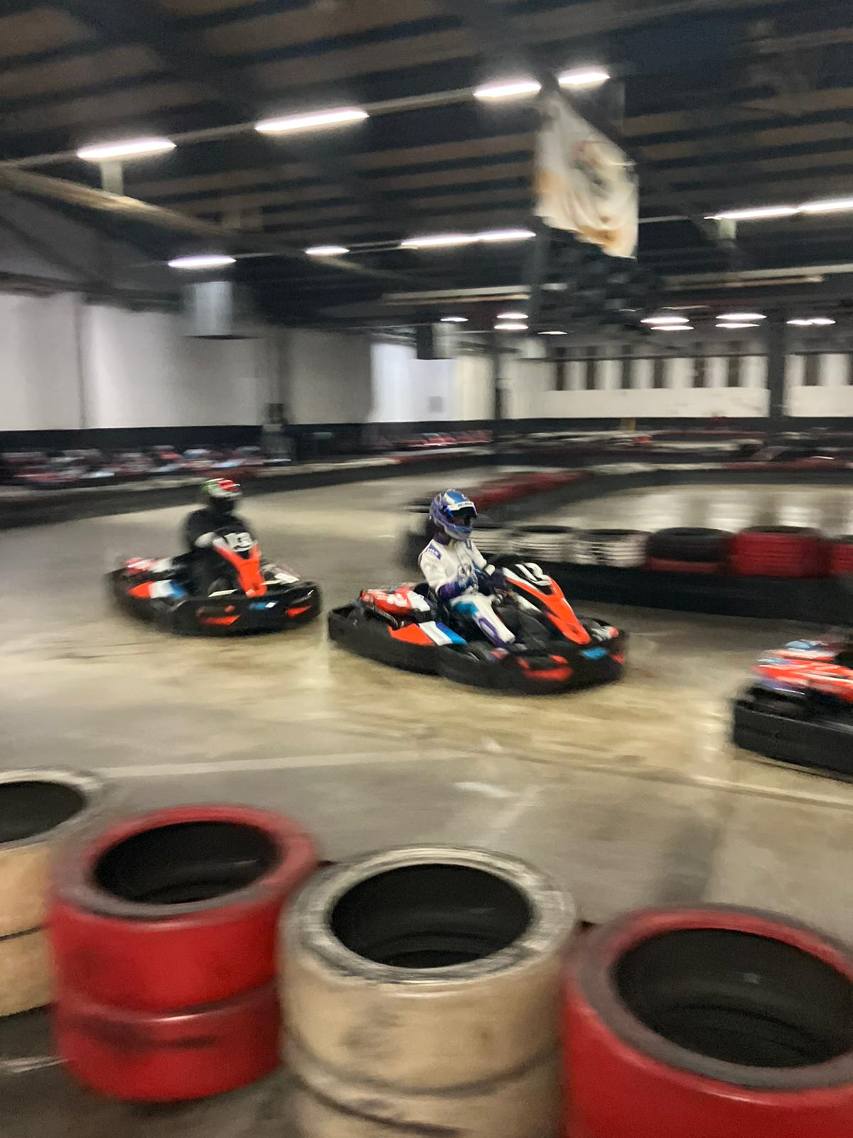 Karting on an indoor circuit